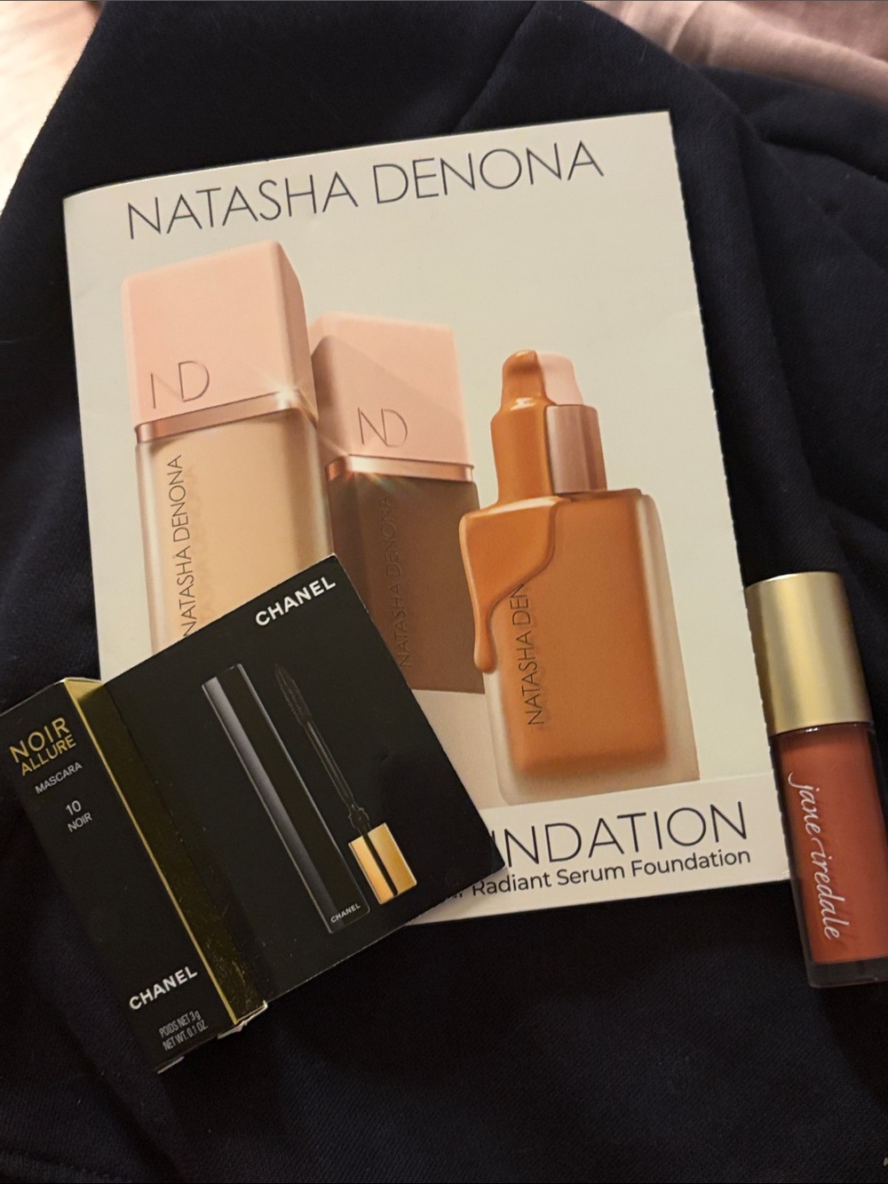 Natasha Denona Radiant Serum Foundation sample, Chanel travel mascara and.